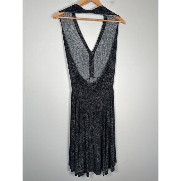 Norma Kamali Halter Dress Womens Size M Graphic Print Gray Stretch - Picture 5 of 10
